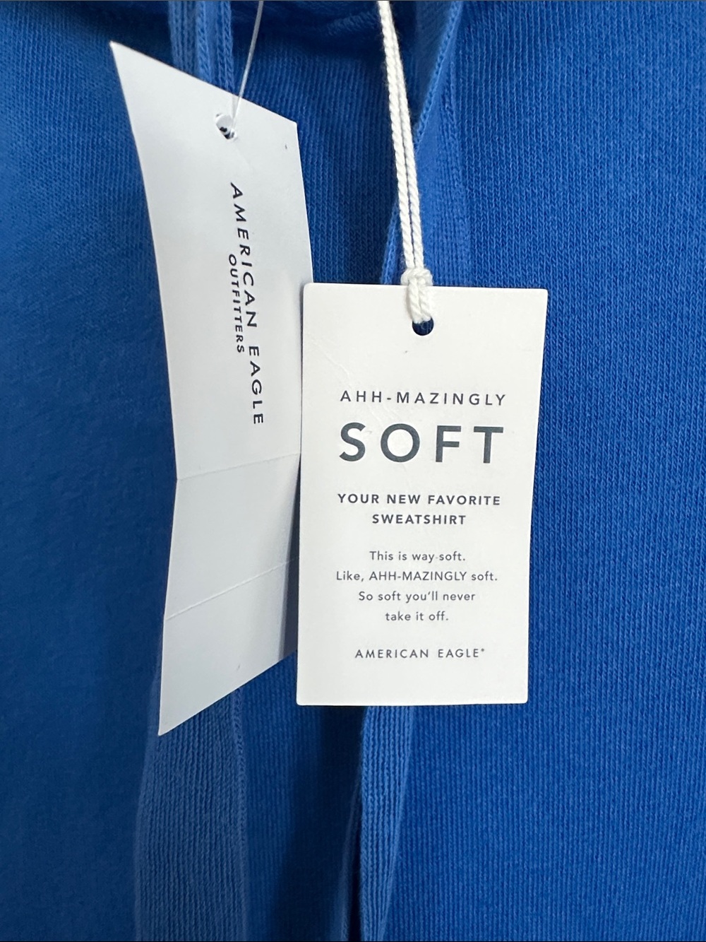 American Eagle Outfitters Ahh-mazingly Soft Bright Blue Hooded Sweatshirt - Picture 2 of 4
